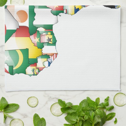 Continent van Afrika Mooie Mama Afrika Kleurrijk Theedoek (Gevouwen)