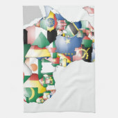 Continent van Afrika Mooie Mama Afrika Kleurrijk Theedoek (Verticaal)