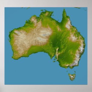 Continent van Australië Poster