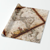 Continent van de Amerikaanse Oude Kaart Cadeaupapier (Uitgerold)