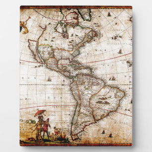 Continent van de Amerikaanse Oude Kaart Fotoplaat