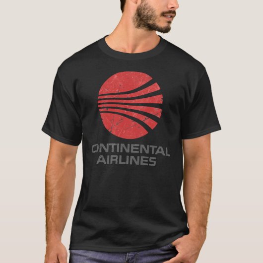 Continental Airlines  Aviation Classic T-S T-shirt (Voorkant)