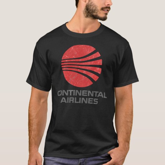 Continental Airlines Vintage Aviation T-shirt (Voorkant)