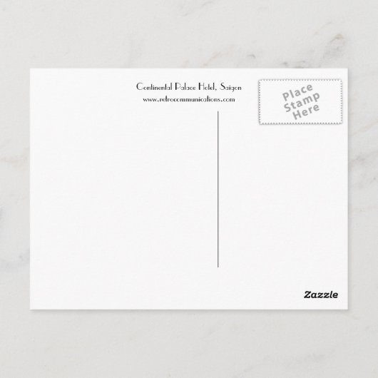 Continental Palace Hotel Briefkaart (Achterkant)