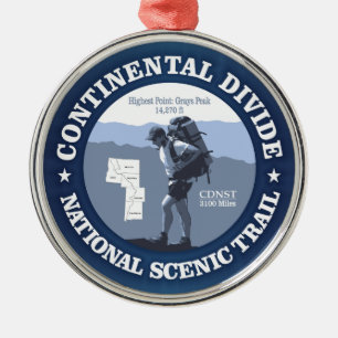 Continentale splitsing (rd) metalen ornament