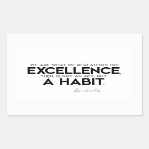 CONTINGENTEN: Aristoteles: Excellentie is een gewo Rechthoekige Sticker