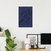Continu Kunst Sprinter Hardlopen Poster (Thuiskantoor)