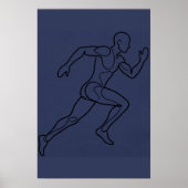 Continu Kunst Sprinter Hardlopen Poster (Voorkant)