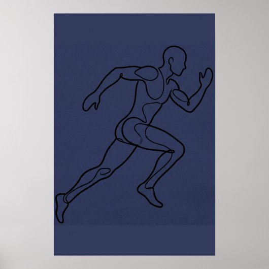 Continu Kunst Sprinter Hardlopen Poster (Voorkant)