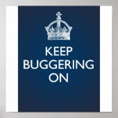 Continuez à faire du bugging - Poster bleu profond (Devant)