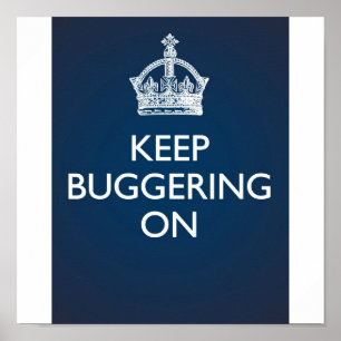 Continuez à faire du bugging - Poster bleu profond
