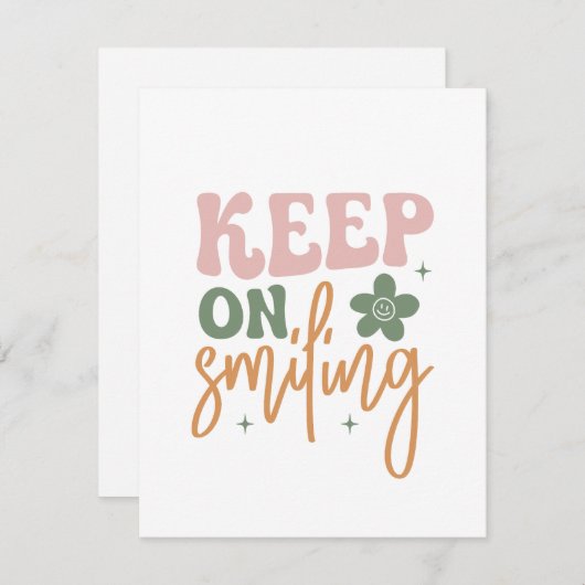 Continuez À Sourire Carte De Devis Inspirationnell (Devant / Derrière)