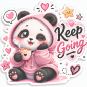 Continuez – Autocollant de motivation Cozy Panda  (Recto)