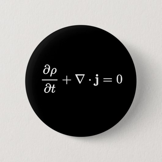 continuïteitsvergelijking alle natuurkundige gebie ronde button 5,7 cm (Voorkant)