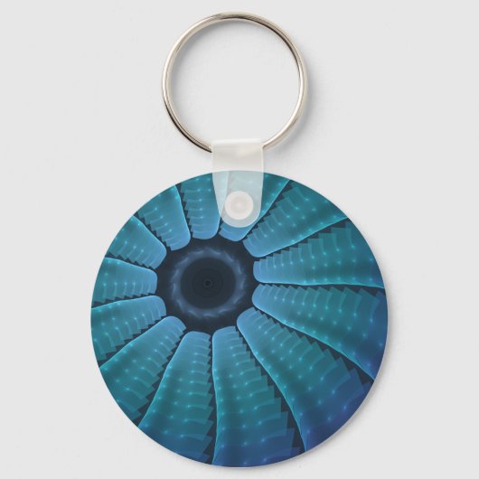 Continuity Flux Blue Futuristic Abstract Sleutelhanger (Voorkant)