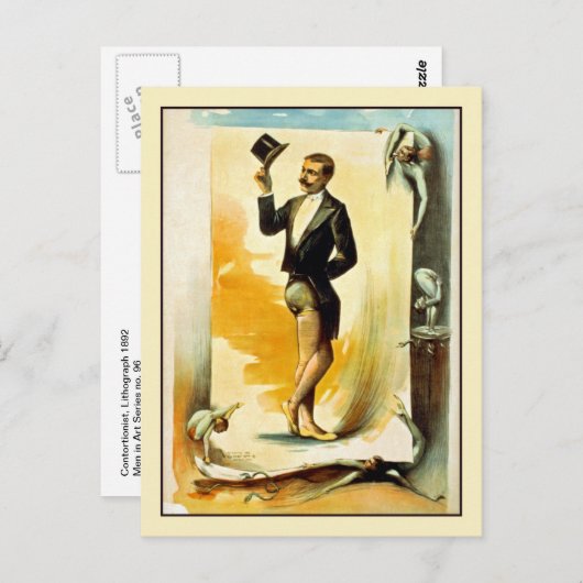 Contortionist in Tuxedo en Top Hat Briefkaart (Voorkant / Achterkant)