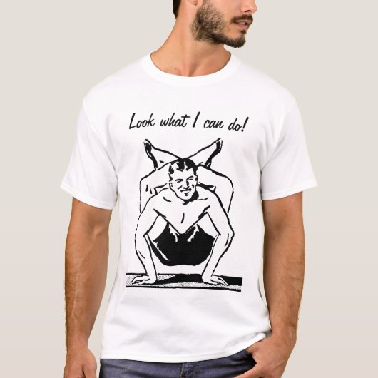 Contortionist Man Retro T Shirt (Voorkant)