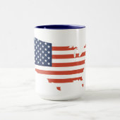 Contour de carte moderne des États-Unis - Mug blan (Centre)