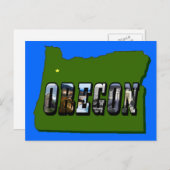 Contour de la carte de l'Oregon et texte d'image (Devant / Derrière)