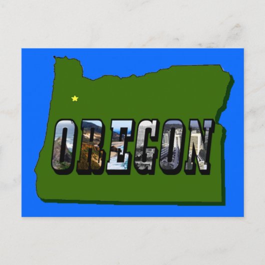 Contour de la carte de l'Oregon et texte d'image (Devant)