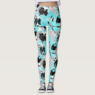 Contour Hawaii Tropical Lily en Protea Floral Leggings