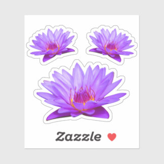 Contour Lys d'eau violet Sticker en vinyle