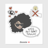Contour, mais ne touchez pas Sticker (transparent) (Feuille)
