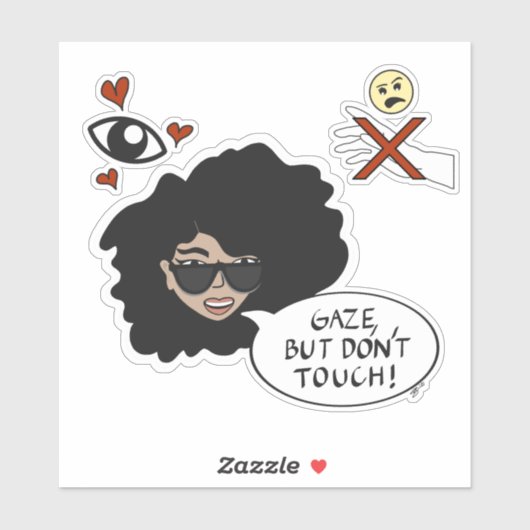 Contour, mais ne touchez pas Sticker (transparent) (Feuille)