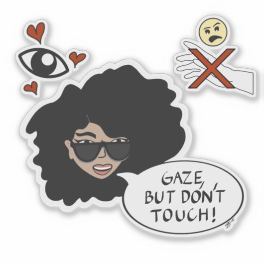 Contour, mais ne touchez pas Sticker (transparent) (Devant)