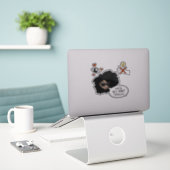 Contour, mais ne touchez pas Sticker (transparent) (Ordinateur portable sur le bureau)