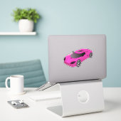 Contour met roze raster sticker (Laptop op bureau)