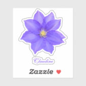 Contour Paarse Clematis Vinyl Stickers (Vel)
