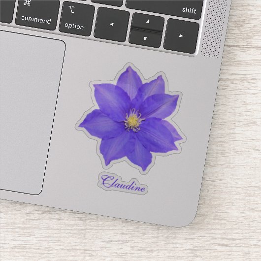 Contour Paarse Clematis Vinyl Stickers (Detail)