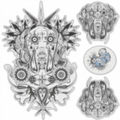 Contour Sticker Dogge Tattoo Stijl (Voorkant)