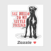 Contour Sticker drôle Great Dane (Feuille)