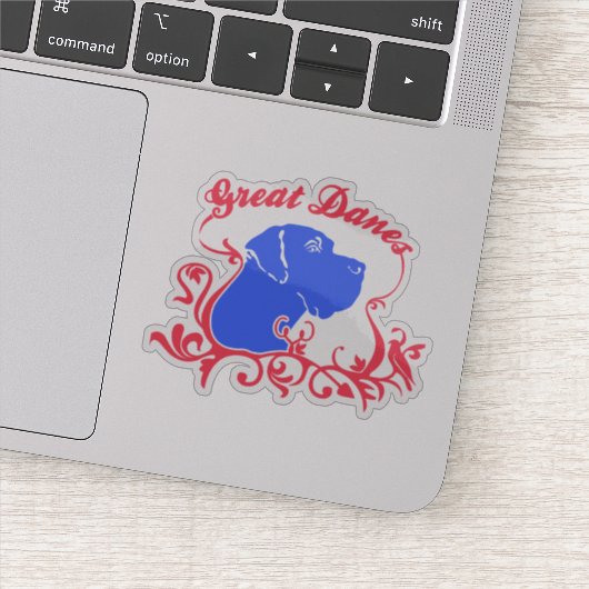 Contour Sticker grappige Grote Dane (Detail)