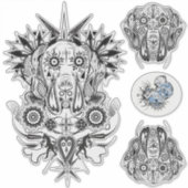 Contour Sticker Great Dane Tattoo Style (Voorkant)