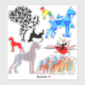 Contour Sticker Great Dane Tattoo Style (Vel)