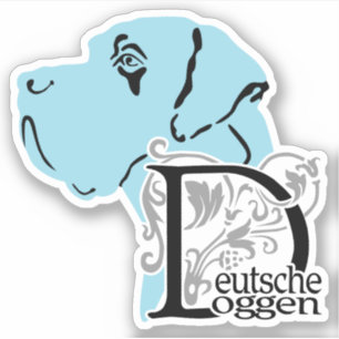 Contour stickertekst Dogge Sticker