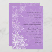 Contoured Bloom Lila bruiloft uitnodiging (Voorkant / Achterkant)
