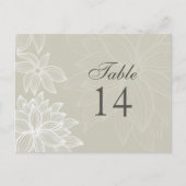 Contoured Bloom Taupe Tafelnummer Kaart (Voorkant)