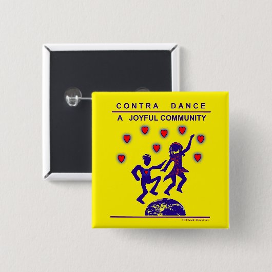 Contra Dance a Joyful Community Button (Voorkant /achterkant)
