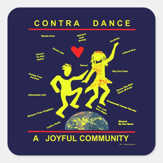 Contra Dance Gifts Vierkante Sticker (Voorkant)