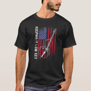 Contrabas en Amerikaanse vlag voor contrabassisten T-shirt