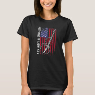 Contrabas en Amerikaanse vlag voor contrabassisten T-shirt