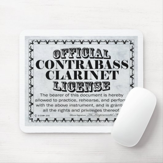 Contrabass Clarinet-licentie Muismat (Met muis)