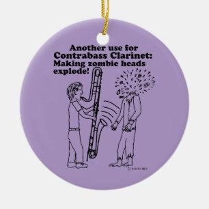 Contrabass Clarinet maakt Zombies explode Keramisch Ornament