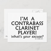 Contrabass Clarinet Player Excuseer Briefkaart (Voorkant / Achterkant)