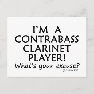 Contrabass Clarinet Player Excuseer Briefkaart