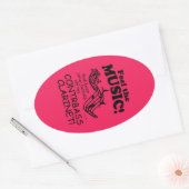 Contrabass Clarinet Sentez La Musique Oval Sticker (Enveloppe)